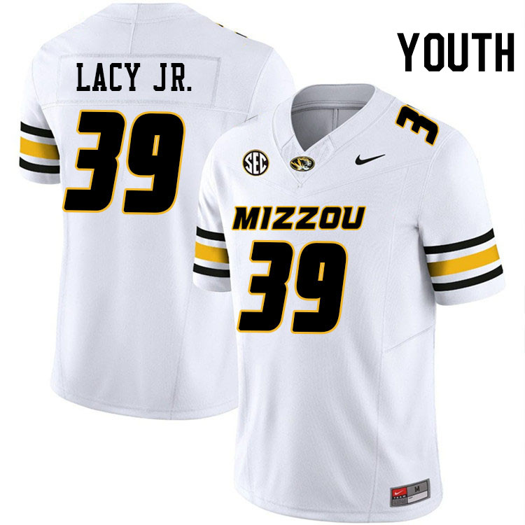 Youth #39 Gerald Lacy Jr. Missouri Tigers College Football Jerseys Stitched-White